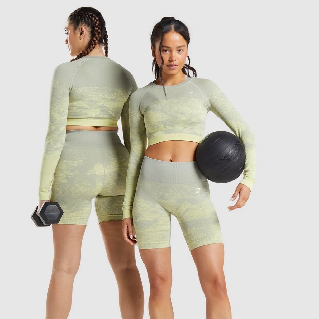 Gymshark Adapt Ombre Crop Top In Taupe Grey Size M New